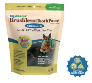 Ark Naturals Breath-less Chewable Brushless Toothpaste Medium To Large 18oz