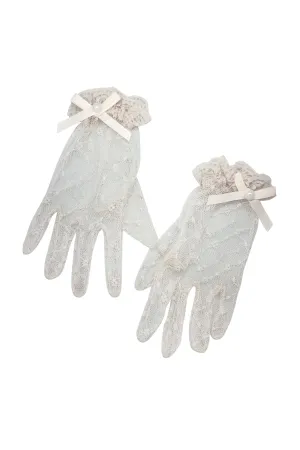 Eliza Pink Victoria Bow Gloves