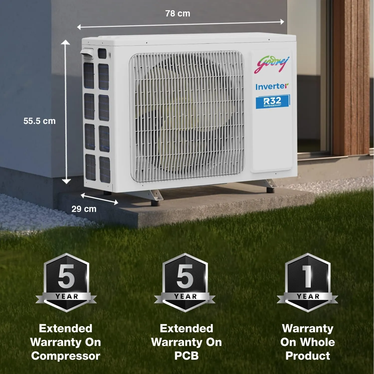 Godrej SFC 18PTC3-WWP 1.5 Ton 3 Star, 4-Way Air Swing Fixed Speed Split AC (Copper, Anti-Dust Filter, AC 1.5T , White)