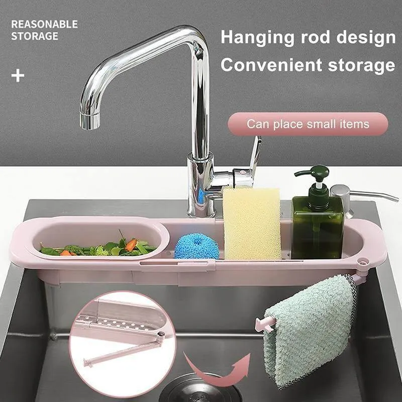 Kitchen Retractable Sink Rack Organizer