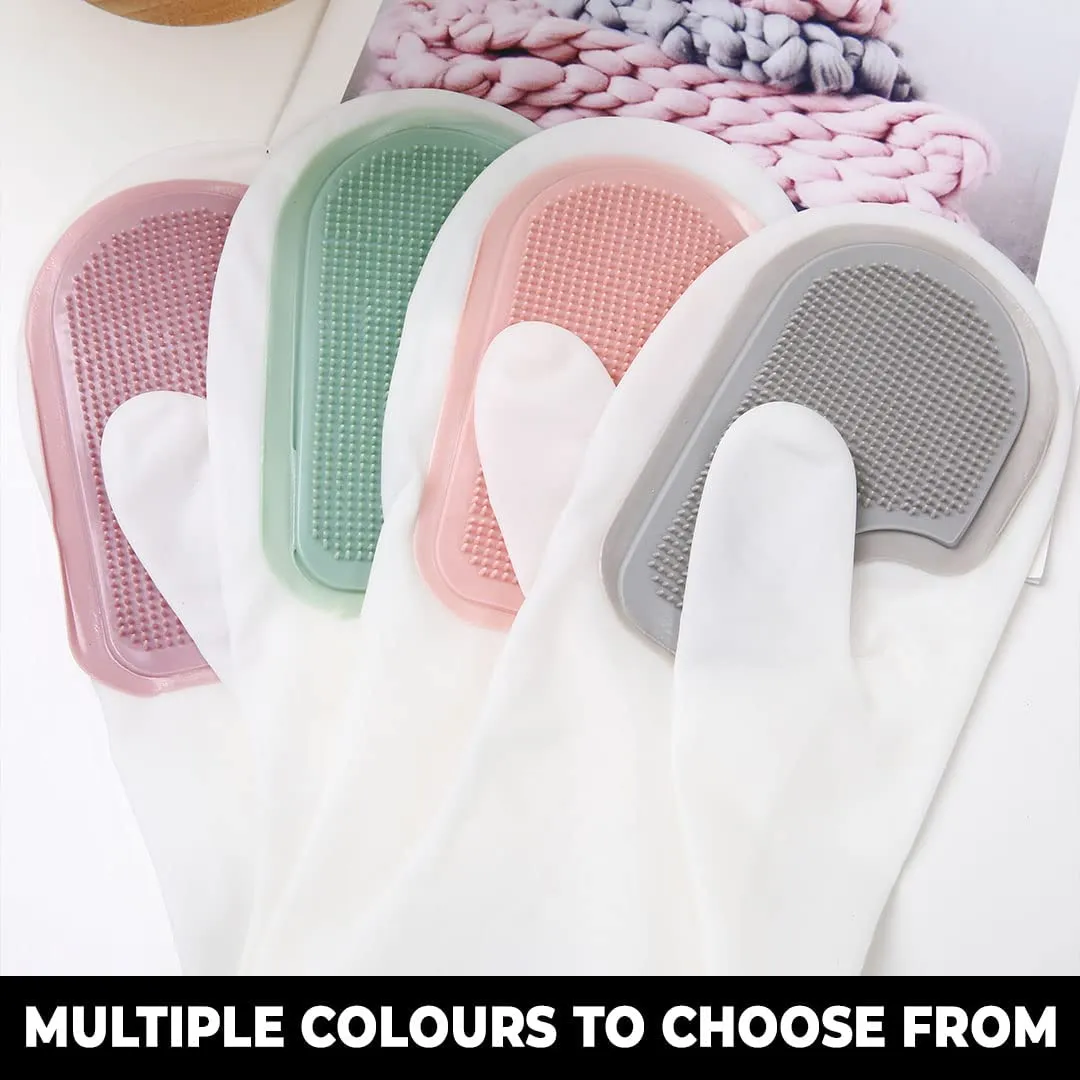 Kuber Industries Multi-Purpose Silicon Gloves For Kitchen Cleaning, Pet Grooming & Gardening|Reusable Gardening Gloves|Purple,Pack of3