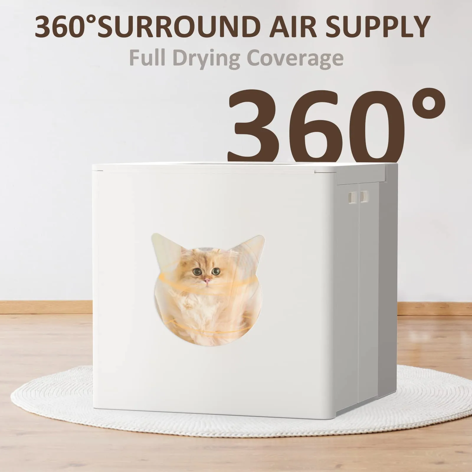 Portable Folding Automatic Pet Dryer Box for Cage Dogs, Cats, Rabbits