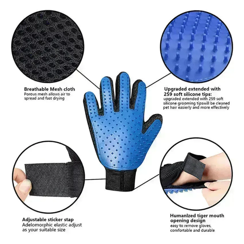 Silicone Pet Hair Removal Glove Comb Pet Grooming Gloves Brush