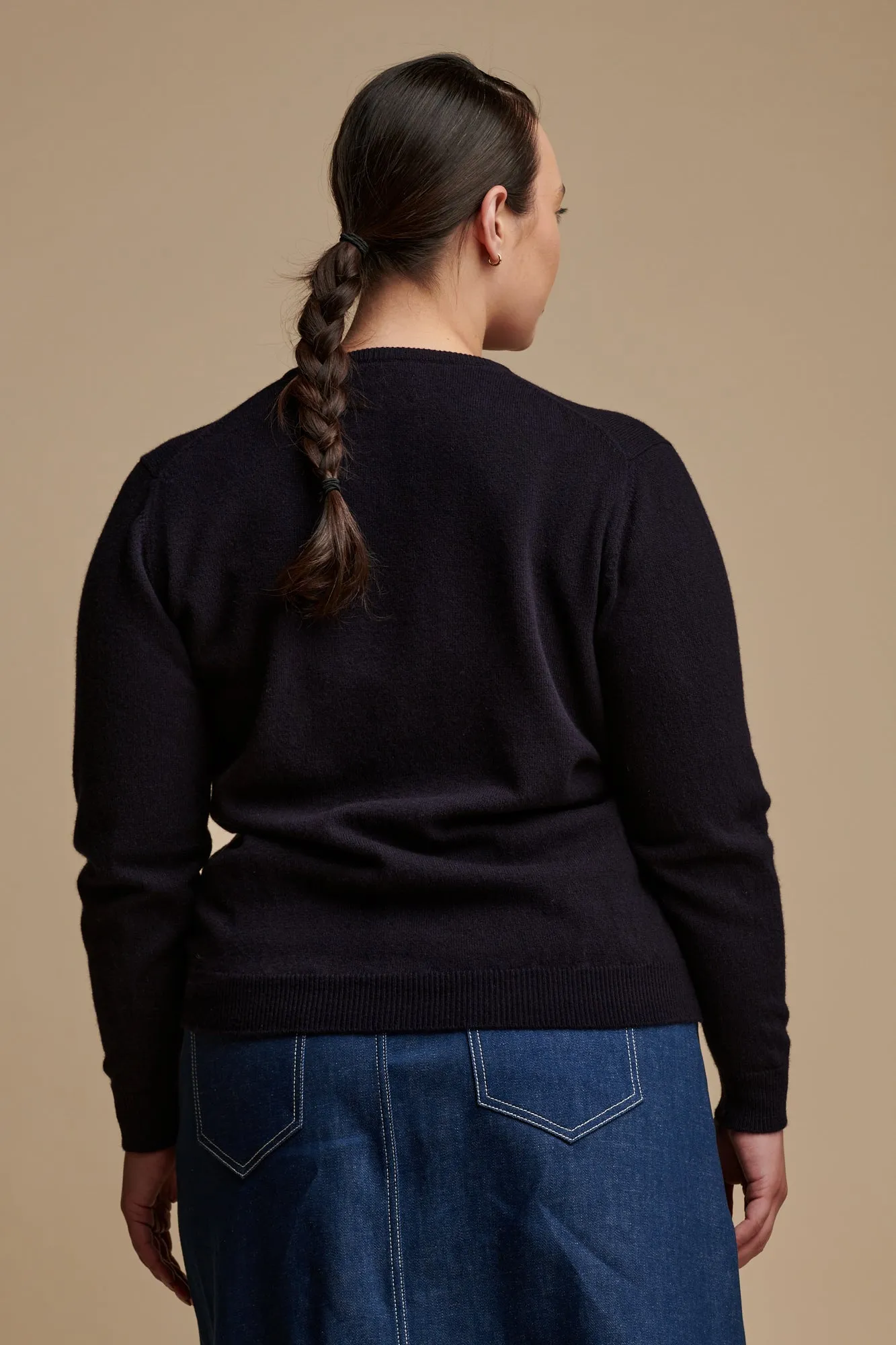 Women's Lambswool Crew Neck - Navy